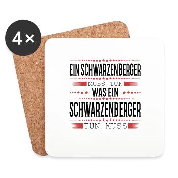 Ein Schwarzenberger muss tun - Untersetzer (4er-Set) - Weiß - Vorne