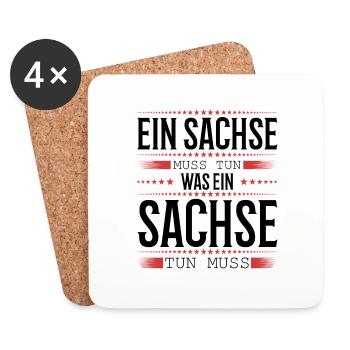 Ein Sachse muss tun - Untersetzer (4er-Set) - Weiß - Vorne