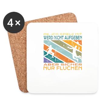 Badminton Geschenkidee Sport Design - Untersetzer (4er-Set) - Weiß - Vorne