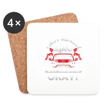 J’aime vraiment mouiller le sable, d’accord? Douleur du corps automobile - Dessous de verre (lot de 4) - blanc - Devant