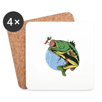 Große Fischbeißrute Große Fischbeißrute Inspiratio - Untersetzer (4er-Set) - Weiß - Vorne