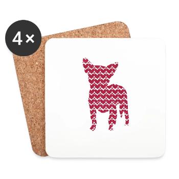 Heart Dog Lovers Chihuahua Puppy Valentine's Day - Coasters (set of 4) - white - Front