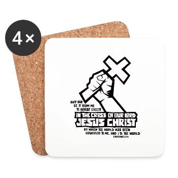 Christianity Jesus Religion Faith Cross Prayer - Coasters (set of 4) - white - Front