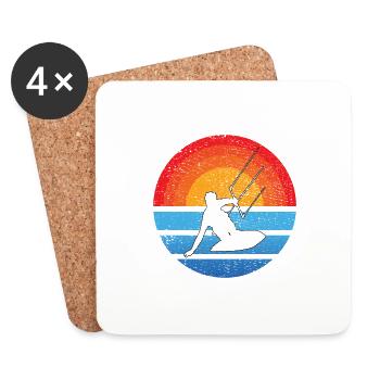 Kitesurfer Geschenk Windsurfing Windsurfer Surfen - Untersetzer (4er-Set) - Weiß - Vorne