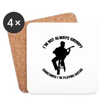 Guitariste Musique Guitare Musicien Guitariste Groupe - Dessous de verre (lot de 4) - blanc - Devant
