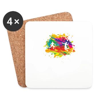 Badminton Gift Idea Sport Design - Coasters (set of 4) - white - Front