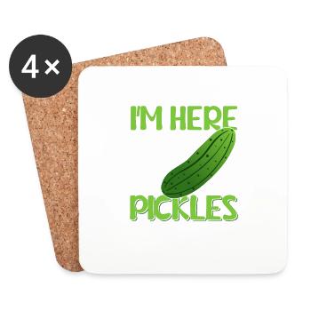 I'm Here To Eat All The Pickles Pickle Cucumber - Coasters (set of 4) - white - Front