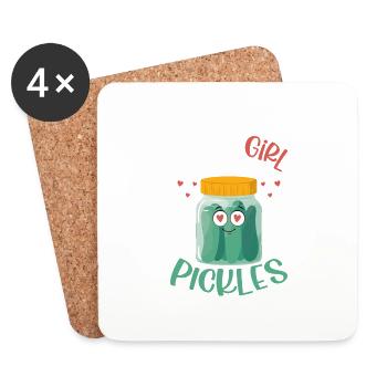 Just A Girl Who Loves Pickles Pickle Cucumber - Untersetzer (4er-Set) - Weiß - Vorne