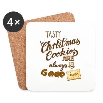 Tasty Christmas cookies are always a good idea - Untersetzer (4er-Set) - Weiß - Vorne