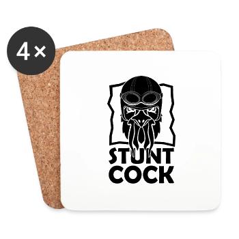 Stunt Cock Cock Chicken Lovers Cock Lover - Untersetzer (4er-Set) - Weiß - Vorne