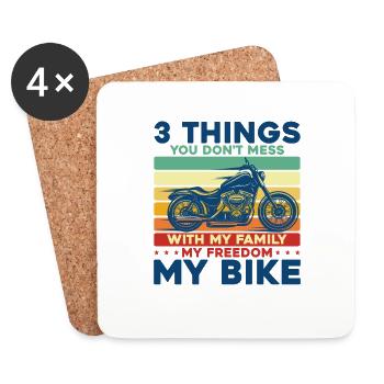 Chopper Motorcycle Biker Motorcycle Gift - Coasters (set of 4) - white - Front