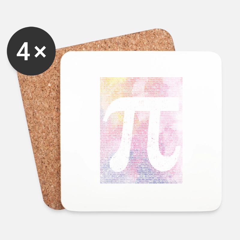 10000 Ziffern Pi Day Zeichen Math Nerd Lustig Math - Untersetzer (4er-Set) - Weiß