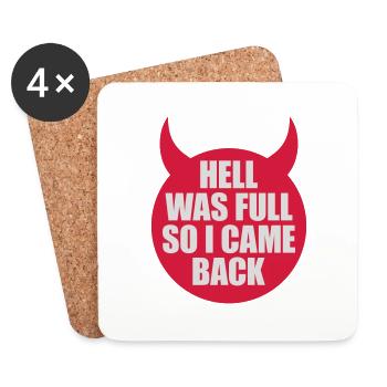 hell was full Zitat - Untersetzer (4er-Set) - Weiß - Vorne