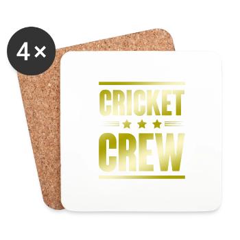 Équipe de cricket - Dessous de verre (lot de 4) - blanc - Devant