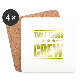 Équipe de tennis de table - Dessous de verre (lot de 4) - blanc - Devant