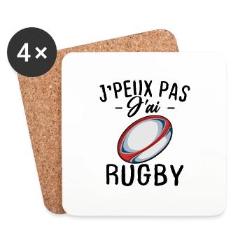 Je peux pas j'ai rugby - Dessous de verre (lot de 4) - blanc - Devant