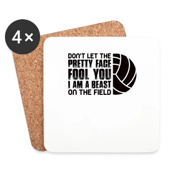 Volleyball volley serve volleyball player - Coasters (set of 4) - white - Front