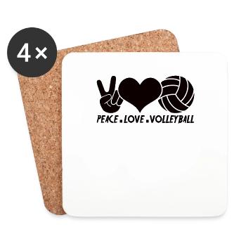 Volleyball volley servir joueur de volley-ball - Dessous de verre (lot de 4) - blanc - Devant