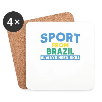 Capoeira Cadeau Brésil Arts Martiaux Capoeira - Dessous de verre (lot de 4) - blanc - Devant