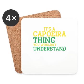 Capoeira Cadeau Brésil Arts Martiaux Capoeira - Dessous de verre (lot de 4) - blanc - Devant