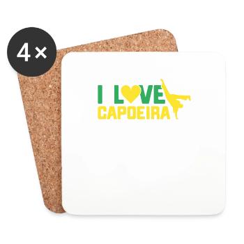Capoeira Cadeau Brésil Arts Martiaux Capoeira - Dessous de verre (lot de 4) - blanc - Devant