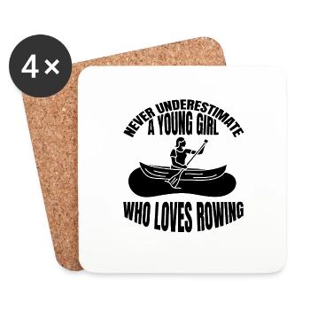 Rower rower funny saying rowing club rowing - Coasters (set of 4) - white - Front