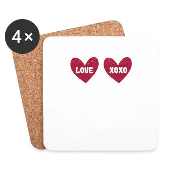 Cute Valentine's Day Sweethearts Funny Love - Coasters (set of 4) - white - Front