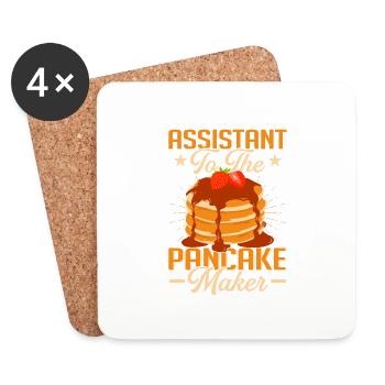 Assistant To The Pancake Maker Pancake Day Foodie - Coasters (set of 4) - white - Front
