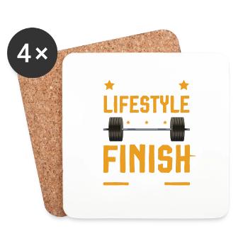 Fitness Lifestyle Quote - Coasters (set of 4) - white - Front
