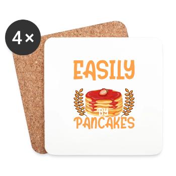 Easily Distracted By Pancakes Pancake Day Foodie F - Untersetzer (4er-Set) - Weiß - Vorne
