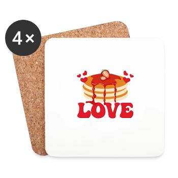 I Flippin' Love Pancakes Pancake Day Foodie Flapja - Untersetzer (4er-Set) - Weiß - Vorne