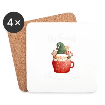 My Favorite Christmas Shirt - Untersetzer (4er-Set) - Weiß - Vorne