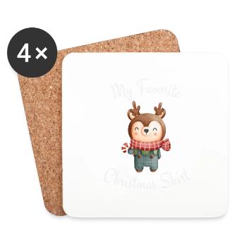 My Favorite Christmas Shirt - Untersetzer (4er-Set) - Weiß - Vorne