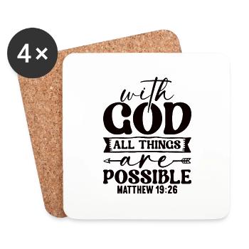 Christianity Jesus Religion Faith Cross Prayer - Coasters (set of 4) - white - Front