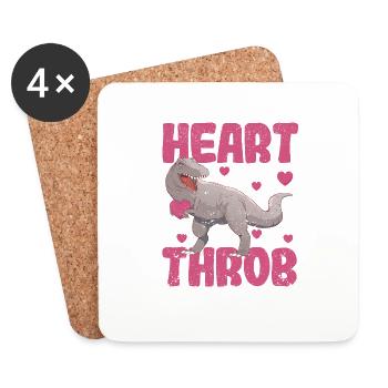 Heartthrob Valentinstag Cool Dinosaurier T-Rex - Untersetzer (4er-Set) - Weiß - Vorne