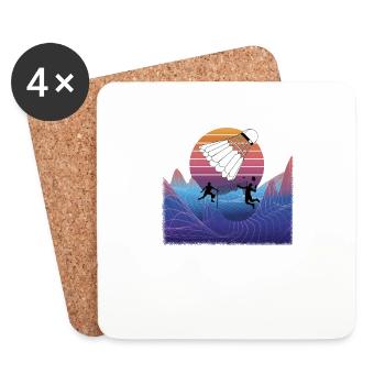 Badminton Gift Idea Sport Design - Coasters (set of 4) - white - Front