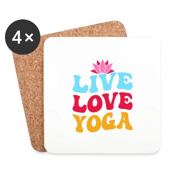 Cours d’instructeur de professeur de yoga d’amour en direct - Dessous de verre (lot de 4) - blanc - Devant