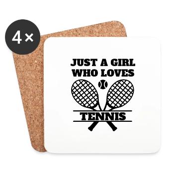 Tennis Girls Tennis Club Femme Joueuse de tennis - Dessous de verre (lot de 4) - blanc - Devant