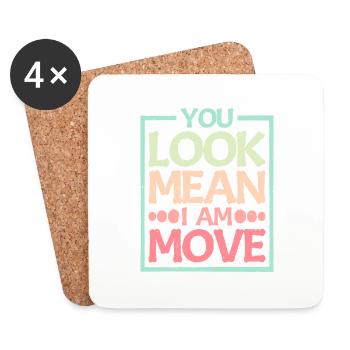 Tu as l’air méchant, je suis, Move 14 - Dessous de verre (lot de 4) - blanc - Devant
