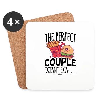 perfect team fast food fries burger - Coasters (set of 4) - white - Front