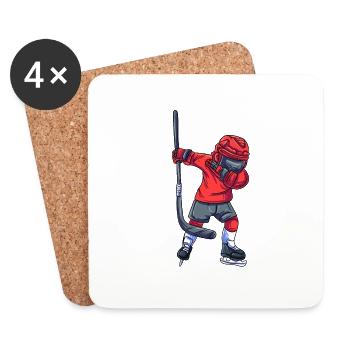Eishockeyspieler - Untersetzer (4er-Set) - Weiß - Vorne