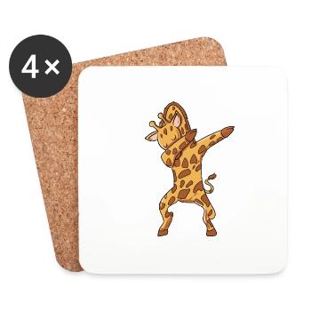 Dabbing Giraffe - Coasters (set of 4) - white - Front
