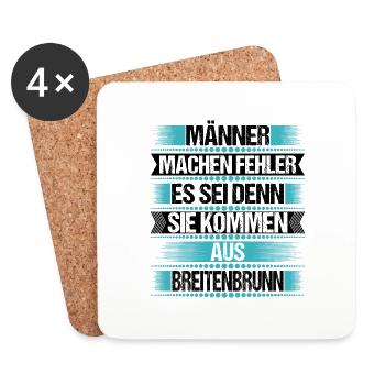 Erzgebirge Breitenbrunn - Untersetzer (4er-Set) - Weiß - Vorne