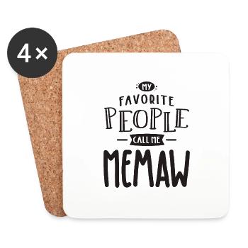 My Favorite People Call Me Memaw - Coasters (set of 4) - white - Front