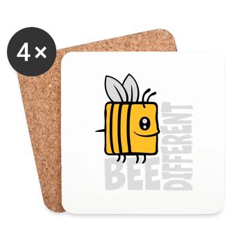 bee different saying quote - Coasters (set of 4) - white - Front