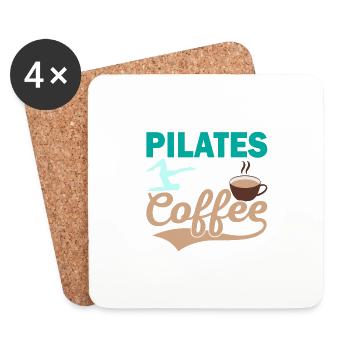 Tout ce dont j’ai besoin, c’est de Pilates & Coffee Exercice Fitness - Dessous de verre (lot de 4) - blanc - Devant