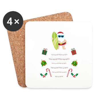 Trop chaud pour une chemise de noël moche - Dessous de verre (lot de 4) - blanc - Devant