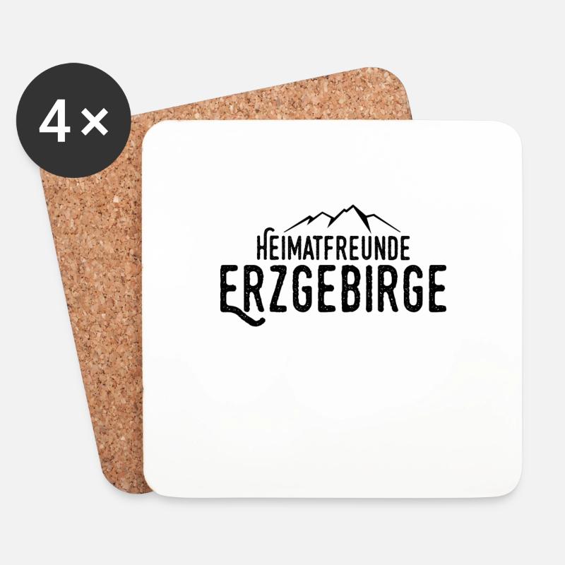 Erzgebirge Heimatfreunde - Untersetzer (4er-Set) - Weiß