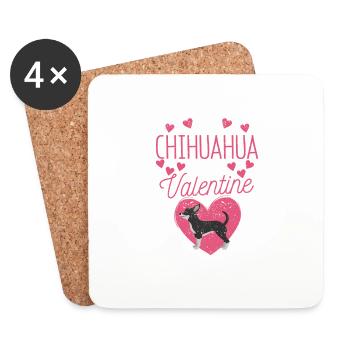 Puppy Valentine's Day Dog Lovers My Chihuahua - Coasters (set of 4) - white - Front
