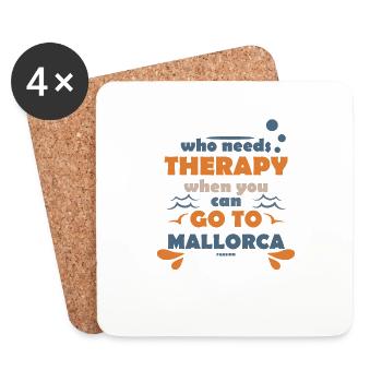Therapy Mallorca holiday funny saying - Coasters (set of 4) - white - Front